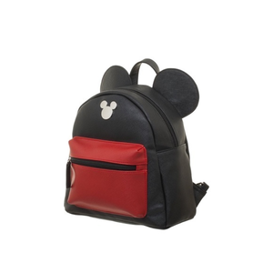 Disney Mickey Mouse Mini Backpack Black / Red‎ Faux Leather Mickey Ears